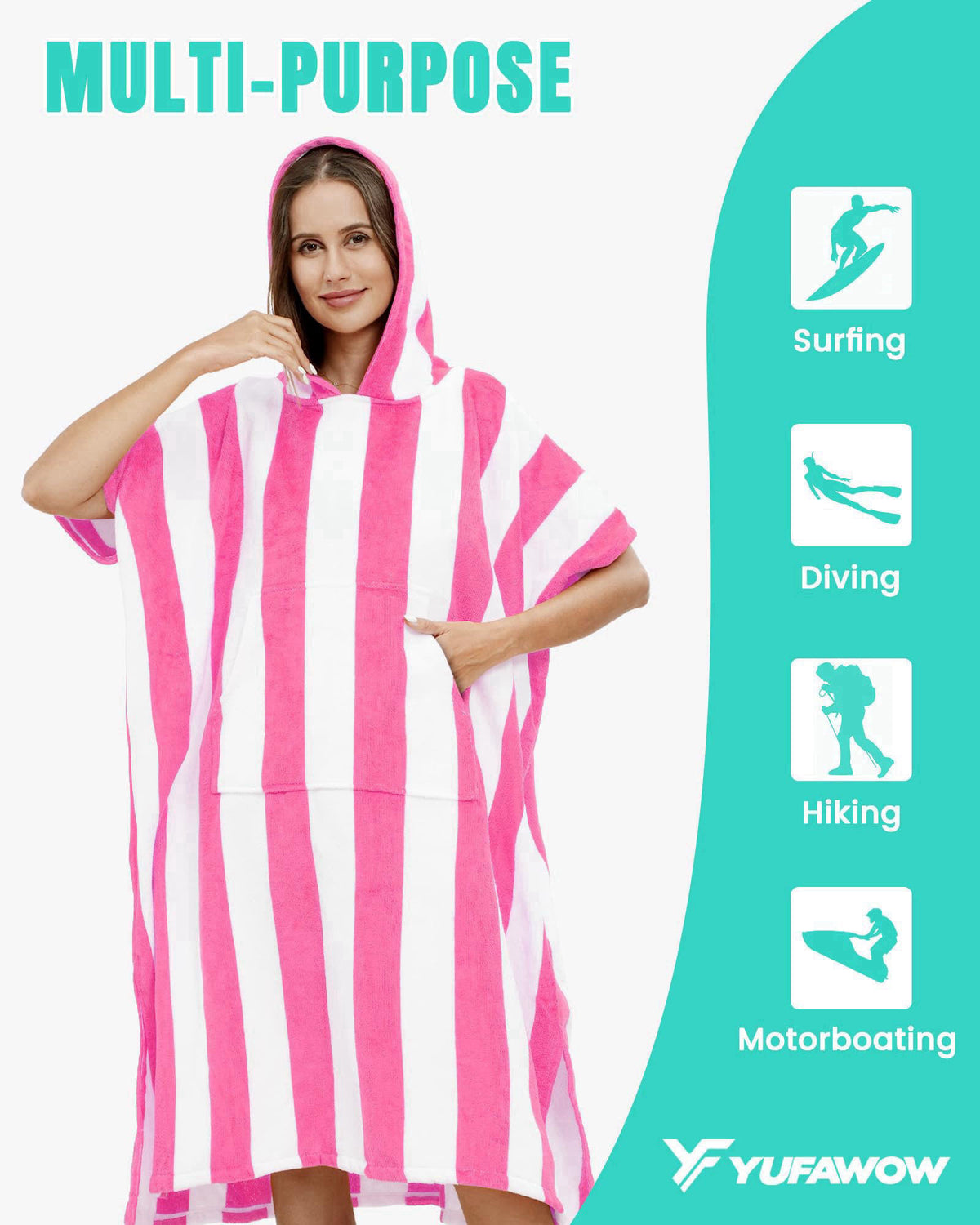 Yufawow Men Women Hooded Towel Changing Cruise Essential Surf Equipment Pool Accessories Float Trip Gear Hot Tub Stuff B