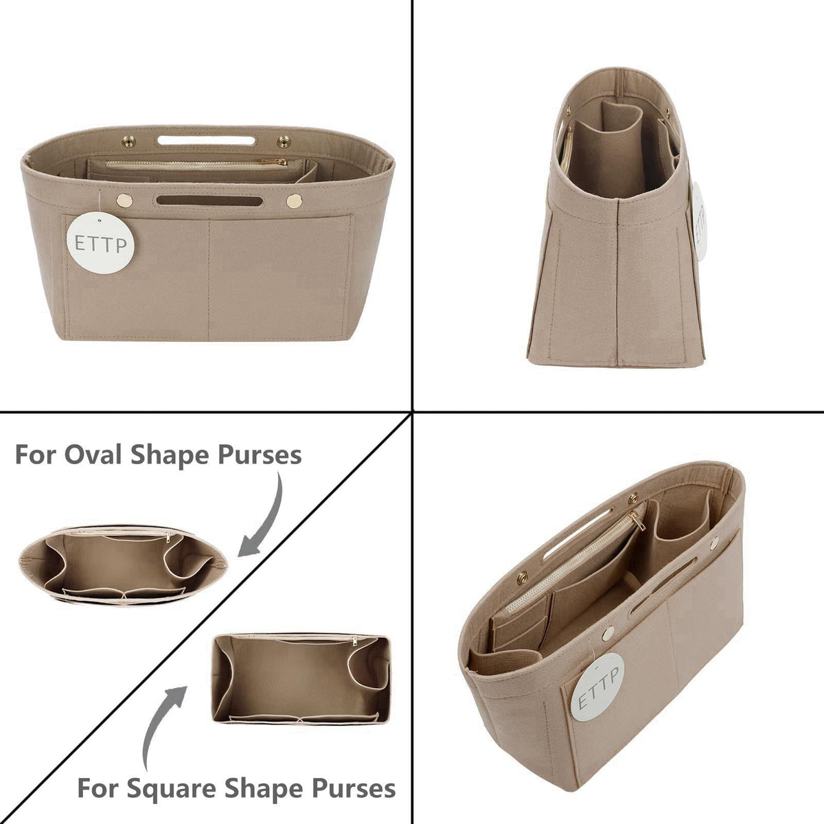 ETTP Purse Organizer Insert For Handbags, Felt Tote Bag Organizer Insert, Handbag Organizer, Compatible with Neverful Sp