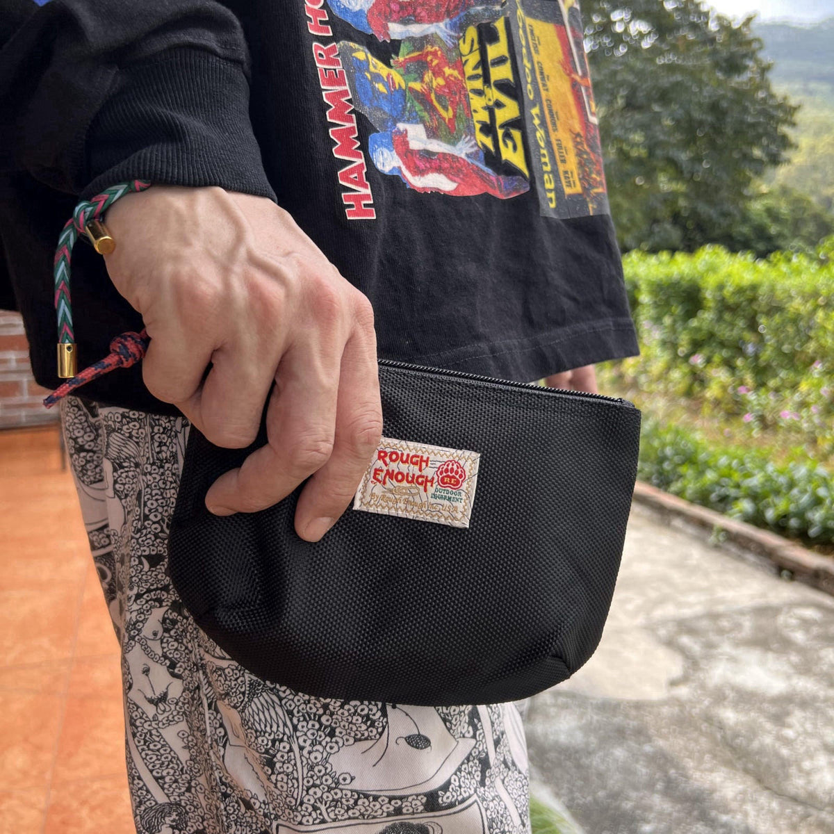 RE ROUGH ENOUGH – Cosmetic Bags on display