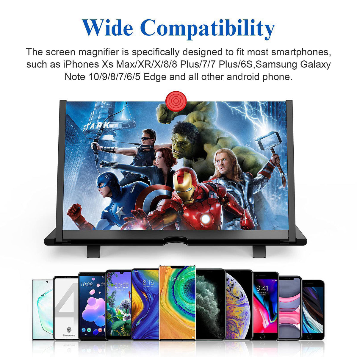 Fanlory 18" Screen Magnifier,3D HD Mobile Phone Magnifier Projector Screen Enlarger for Movies, Videos, and Gaming,F