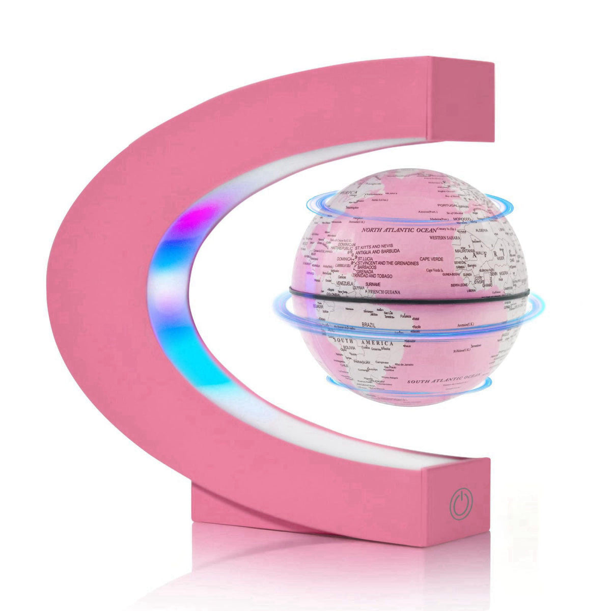 Flagest Magnetic Levitation Floating Globes with LED Lights, C Frame Floating Globe Lamp, Cool tech Gadgets for Home Off