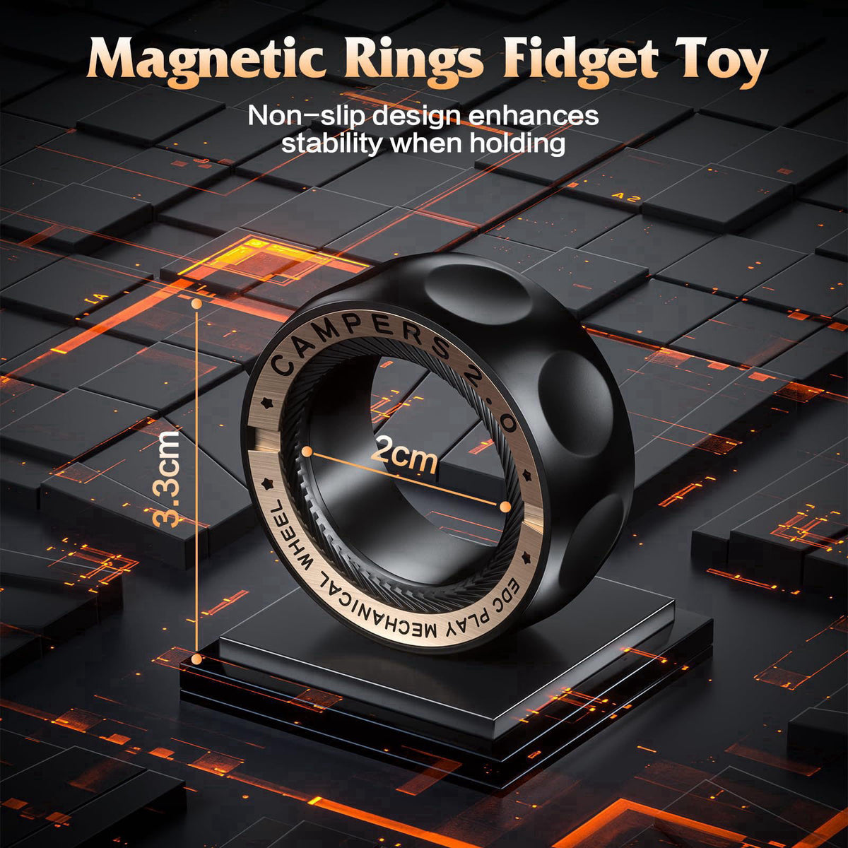 INN&Ocirc;PLUS Upgrade Magnetic Fidget Ring Spinner for Stress Relief Fidget Toys – close-up detail