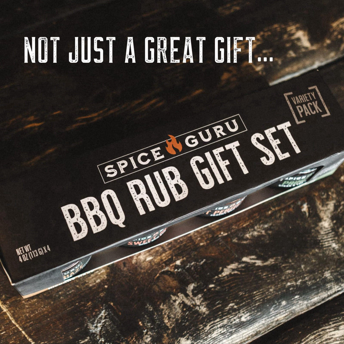 Spice Guru BBQ Rub Gift Set – 4 Flavor Barbecue Seasoning Sampler – Mens Christmas Gifts for Dad, Husband or Brother – P