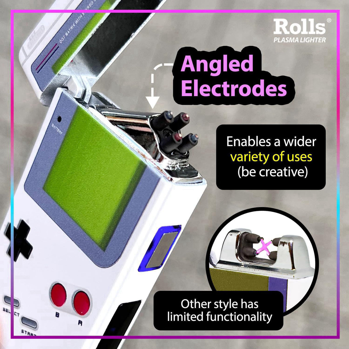 Rolls Electric Lighter - Cool Lighters - Retro Gamer Gifts for Men - Cool Gadgets - Custom Unique Birthday Gifts for Men