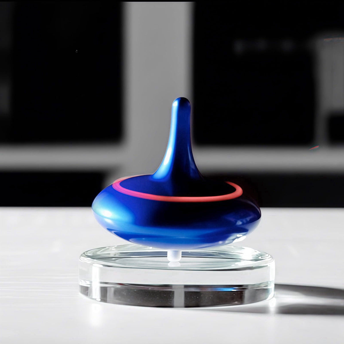 Hautech Electric Spinning Top with Glass Base, 4+ Hour Endless Spin, LED Light Show for Focus, Calm & Creativity, Unique