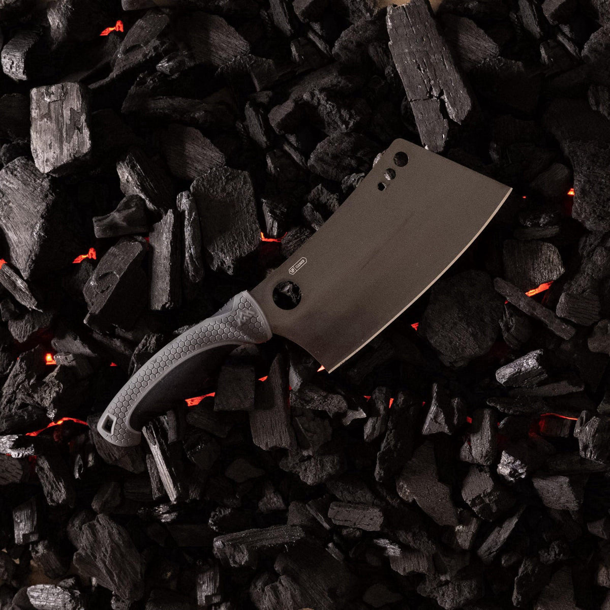 OUTDOOR EDGE ErgoMax Cleaver - Razor Sharp Meat Cleaver and Vegetable Kitchen Knife, Premium Titanium-Coated Steel Blade