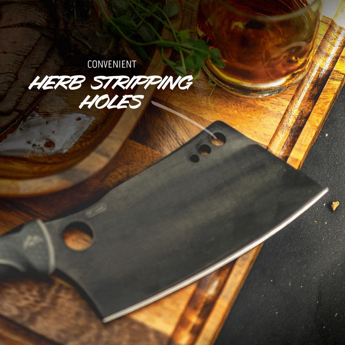 OUTDOOR EDGE ErgoMax Cleaver - Razor Sharp Meat Cleaver and Vegetable Kitchen Knife, Premium Titanium-Coated Steel Blade