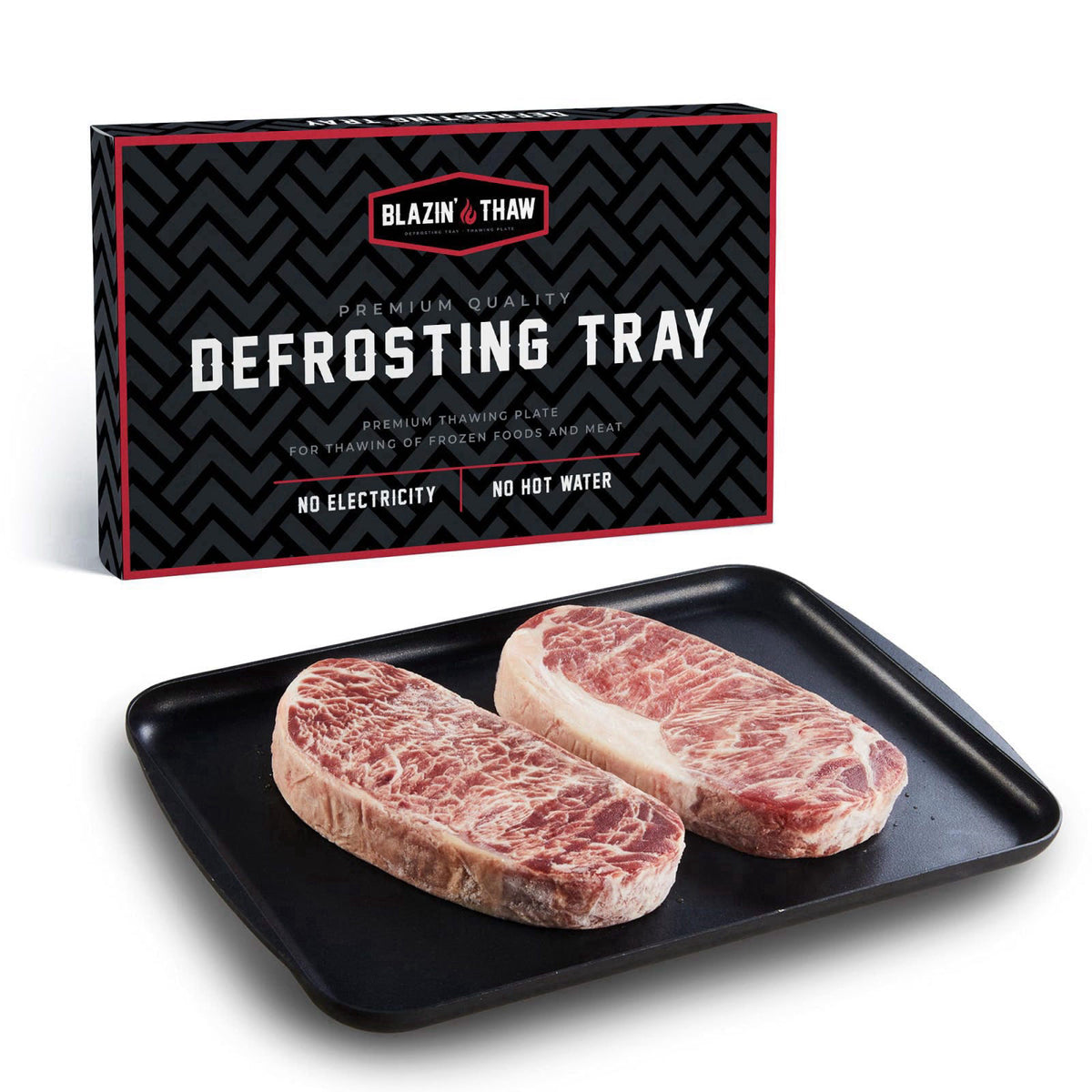 BLAZIN' THAW Defrosting Tray for Frozen Meat | Premium Edition | Aluminium Alloy Plate for Thawing Frozen Food | Natural