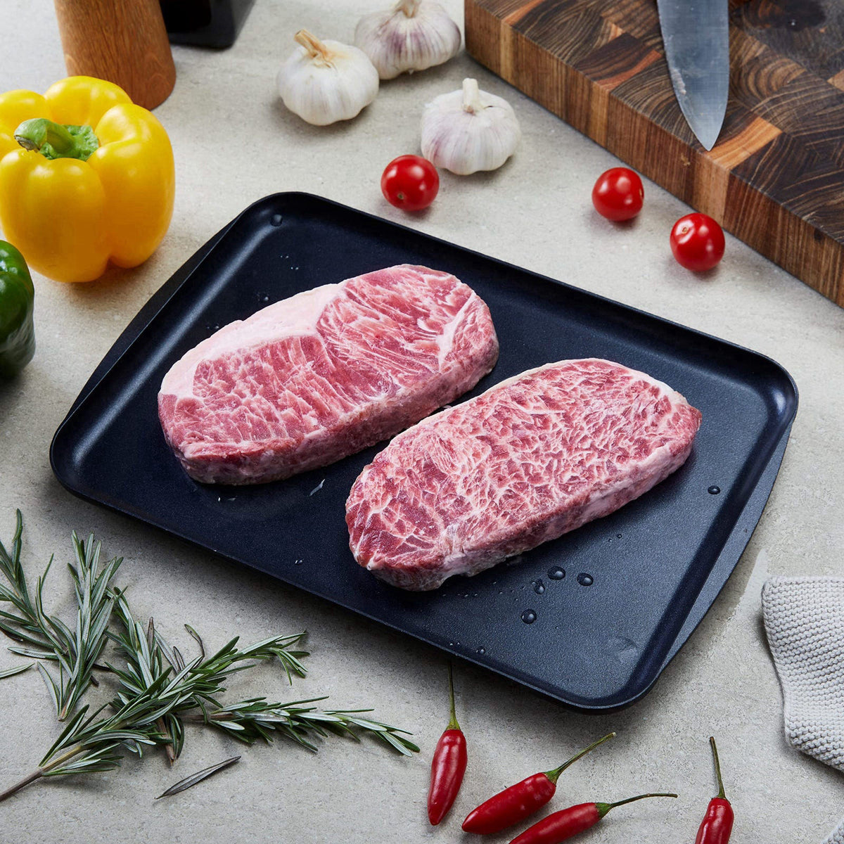 BLAZIN' THAW Defrosting Tray for Frozen Meat | Premium Edition | Aluminium Alloy Plate for Thawing Frozen Food | Natural