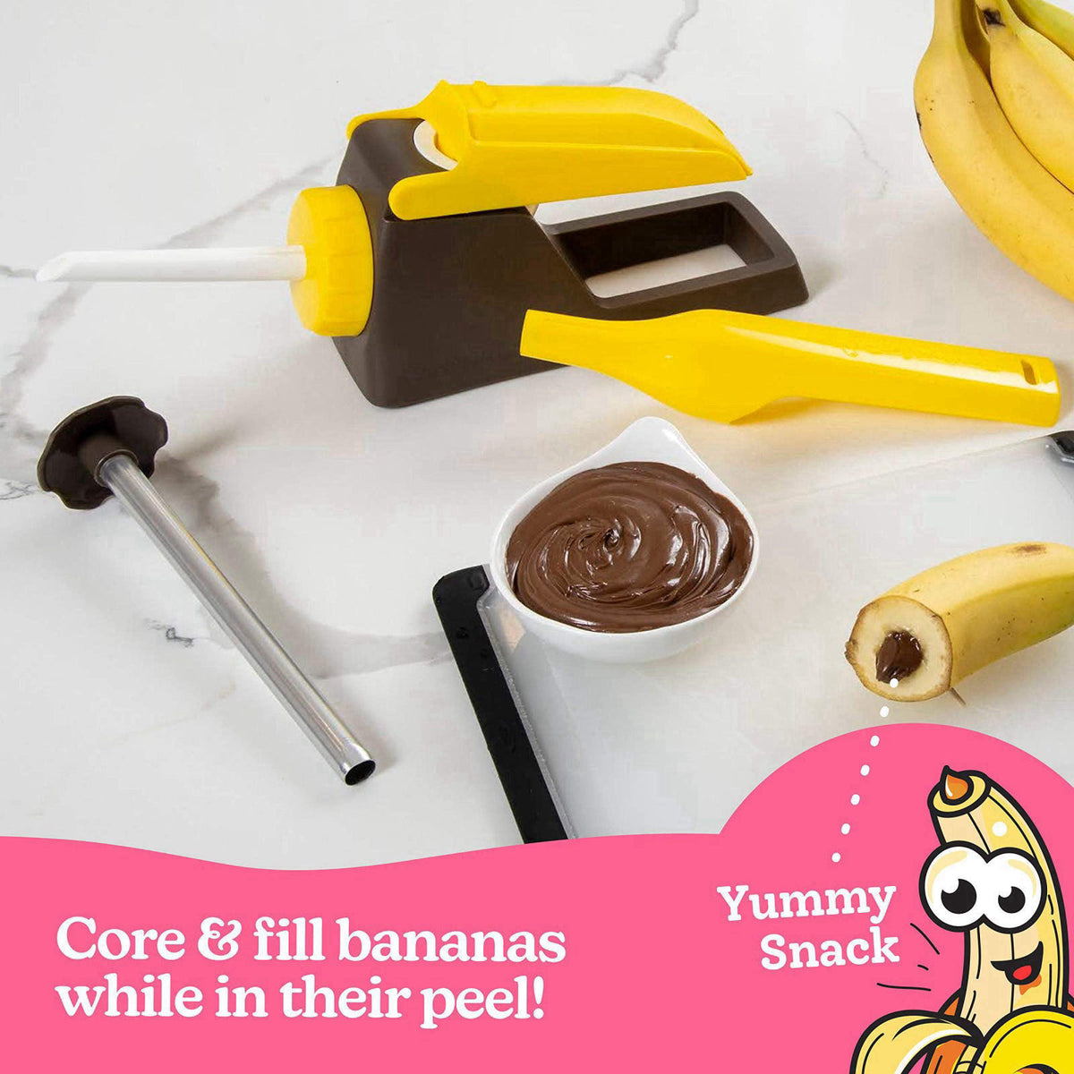 Banana Loca® Kitchen Gadget - Core & Fill A Banana While Still In Its Peel – alternate angle
