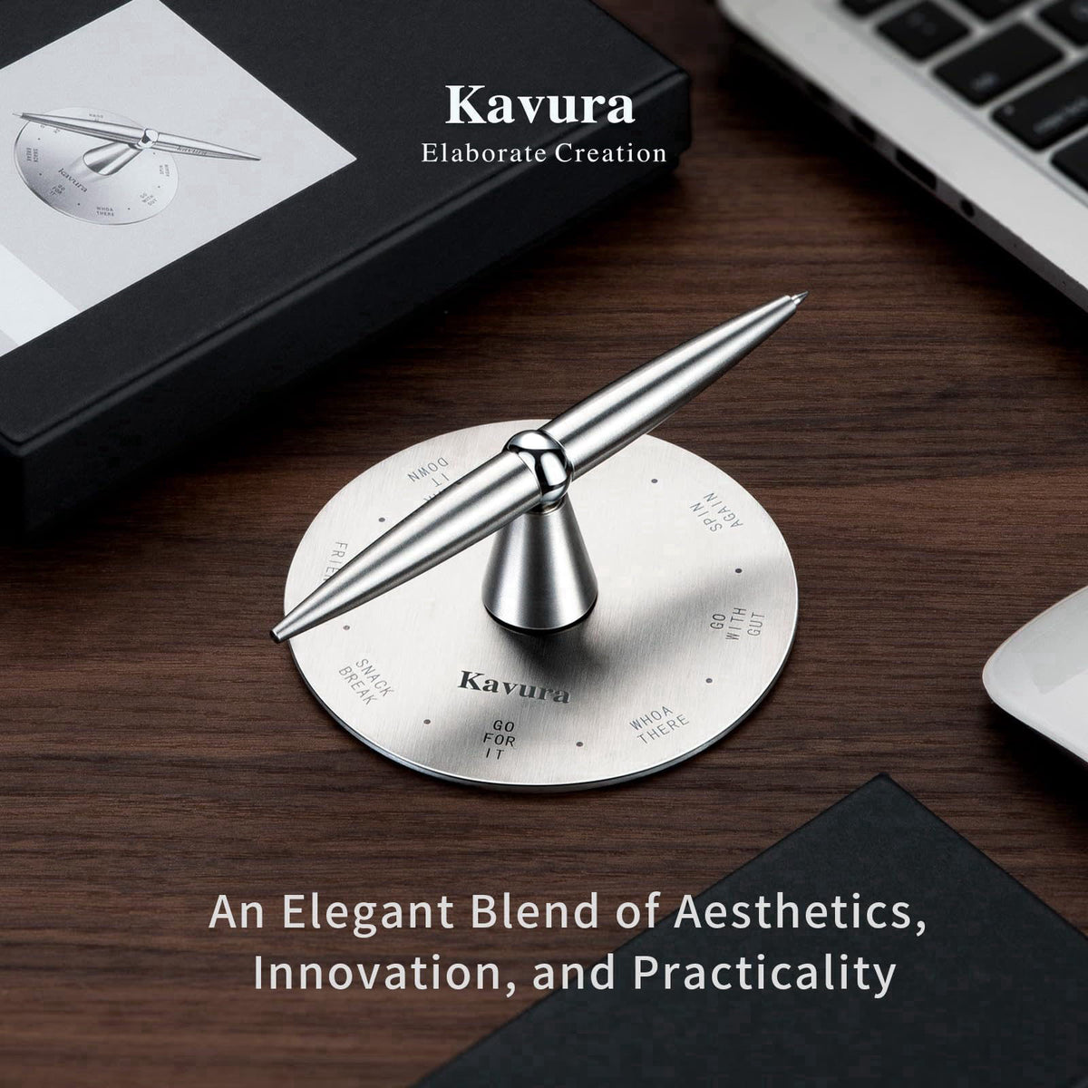 Kavura Spin Decision Maker Pen, Magnetic Desk Fidget Gift for Men – close-up detail