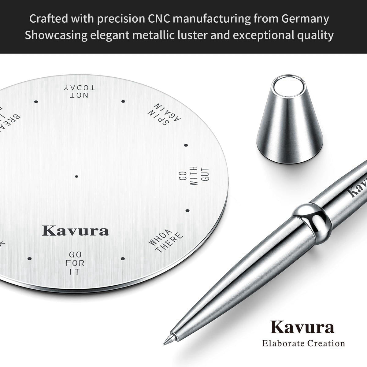 Kavura Spin Decision Maker Pen, Magnetic Desk Fidget Gift for Men – full view