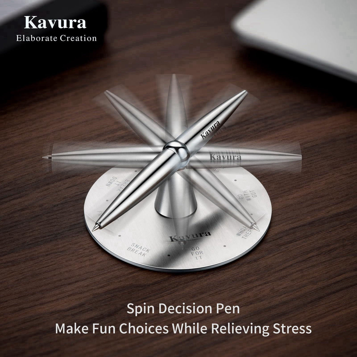 Kavura Spin Decision Maker Pen, Magnetic Desk Fidget Gift for Men – alternate angle