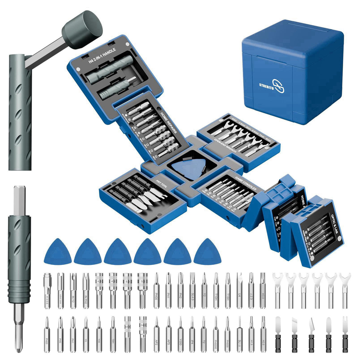 STREBITO 55 in 1 Magnetic Screwdriver Set, Tool Cube Kit – product photo (Screwdriver Sets)