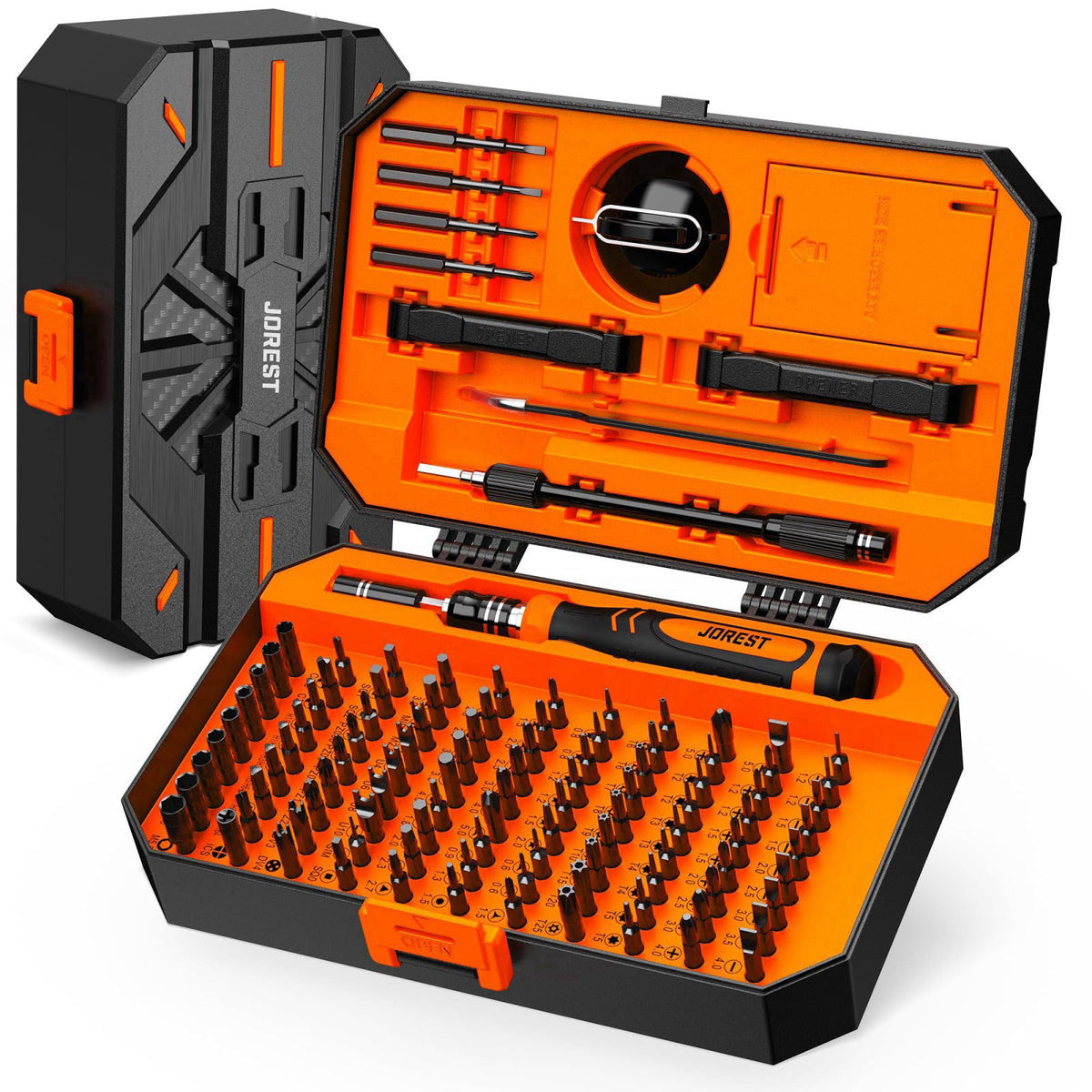 JOREST 115 in 1 Precision Screwdriver Set, Magnetic Electronics Tool Kit – Colorful, Alloy Steel