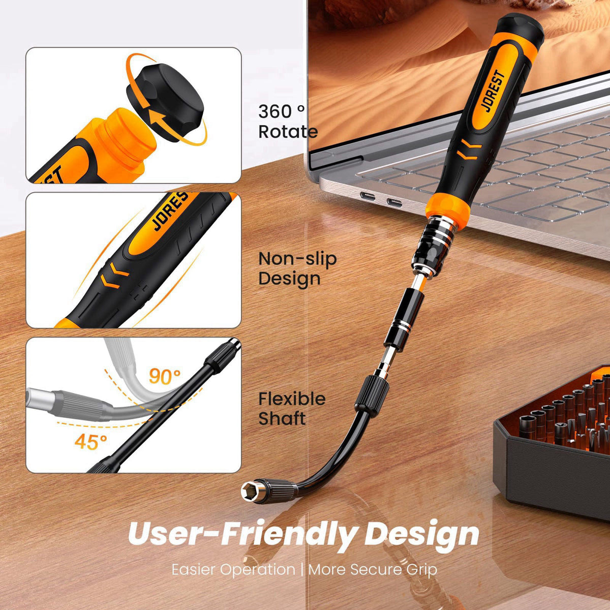 JOREST 115 in 1 Precision Screwdriver Set, Magnetic Electronics Tool Kit – packaging and label
