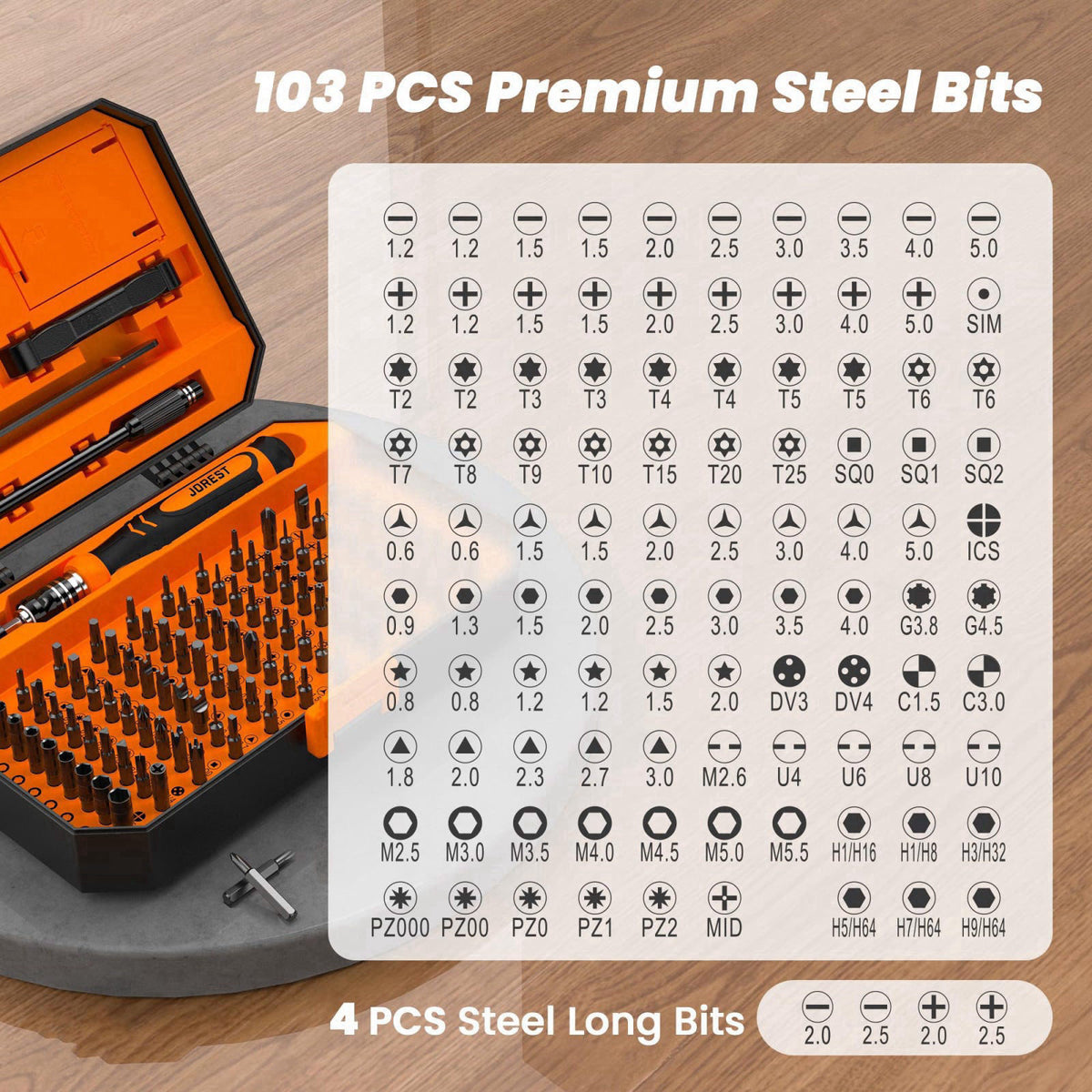 JOREST 115 in 1 Precision Screwdriver Set, Magnetic Electronics Tool Kit – full view