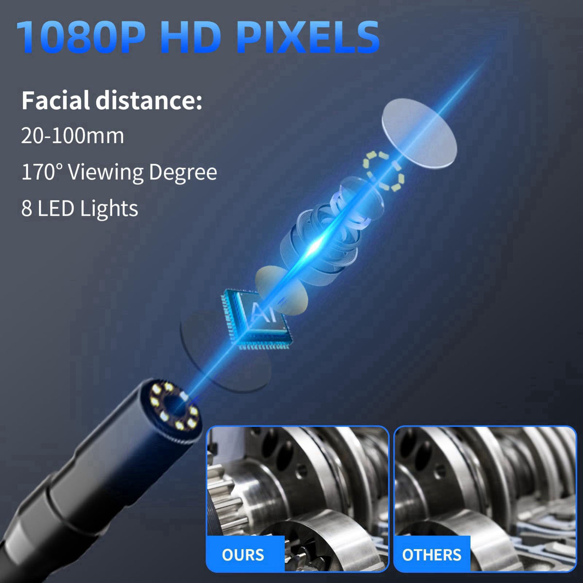 WINWEND Endoscope Camera with Light for Drain,Pipe,Plumbing Mechanic Tools – alternate angle