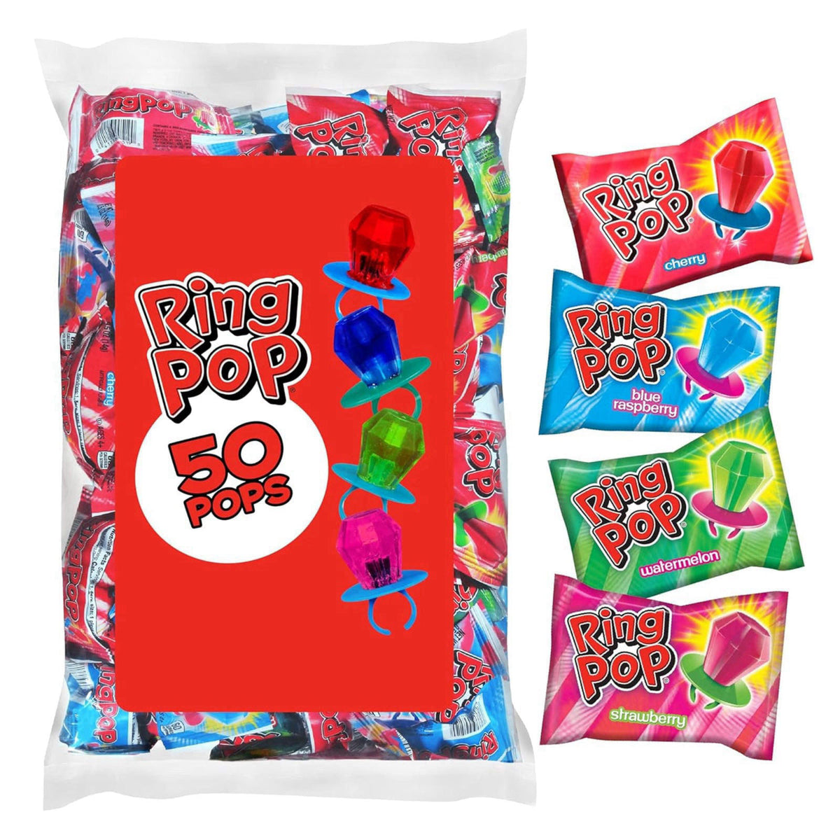 Ring Pop Halloween Candy Lollipops, 50 Count, Bulk Assorted Party Favors – product photo (Suckers &amp; Lollipops)