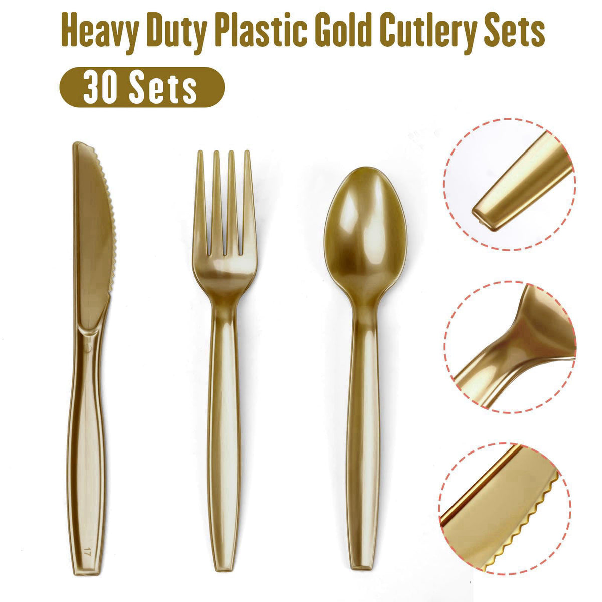 Lzerking Party Supplies Set - 210 Pieces of White and Gold Dot Paper Plates – packaging and label