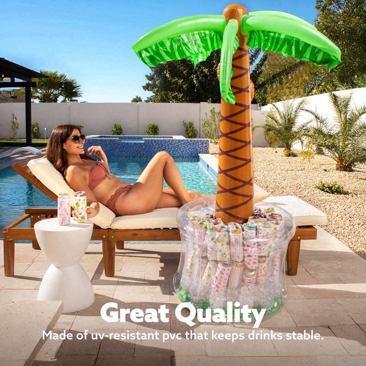 JOYIN 60" Inflatable Palm Tree Cooler, Beach Theme Decor, Pool Party Decorations, Luau Hawaiian Birthday Party Suppl