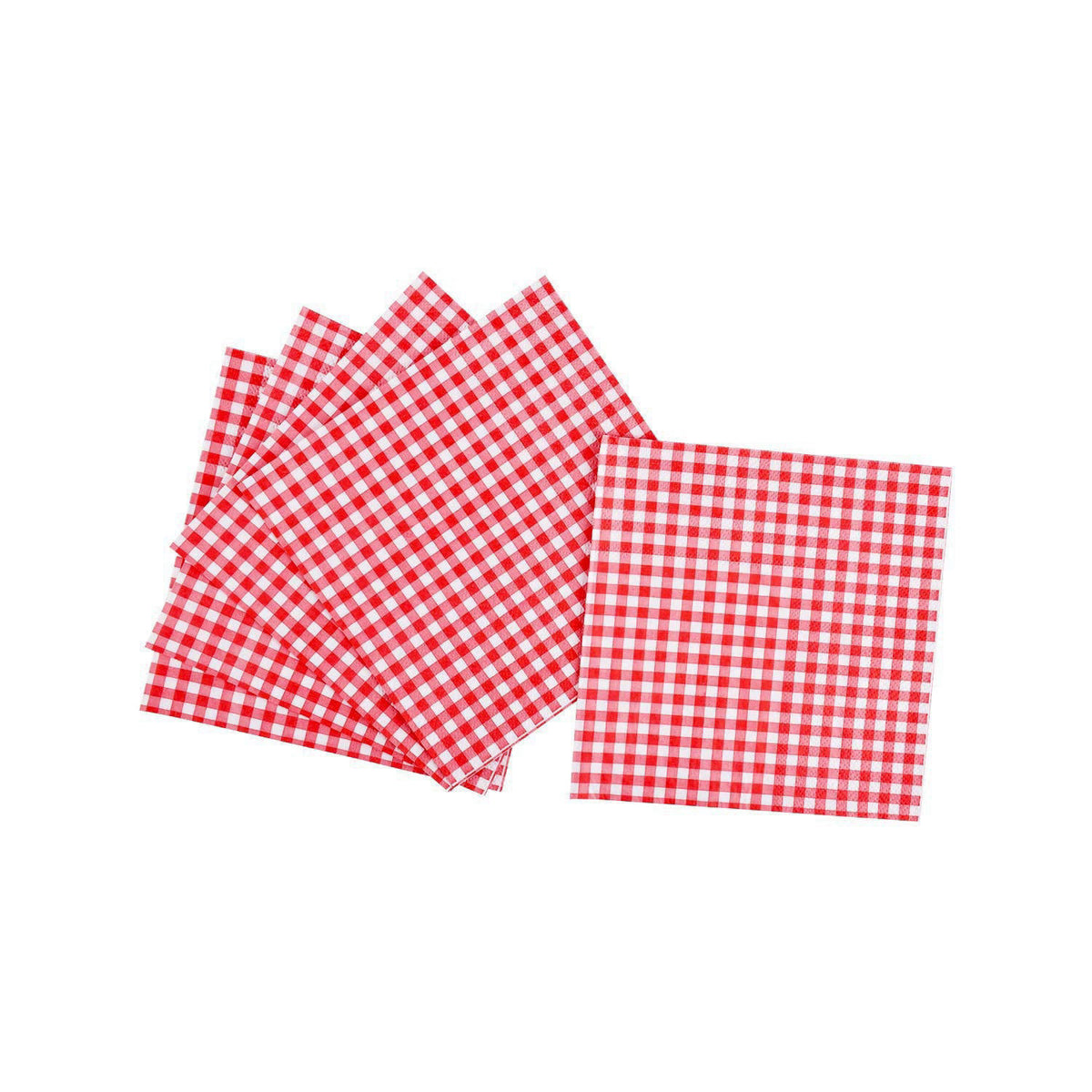 Gatherfun Gingham Red and White Party Supplies Disposable Paper Plates Napkins Cups Knives Spoons Forks Tablecloth Banne