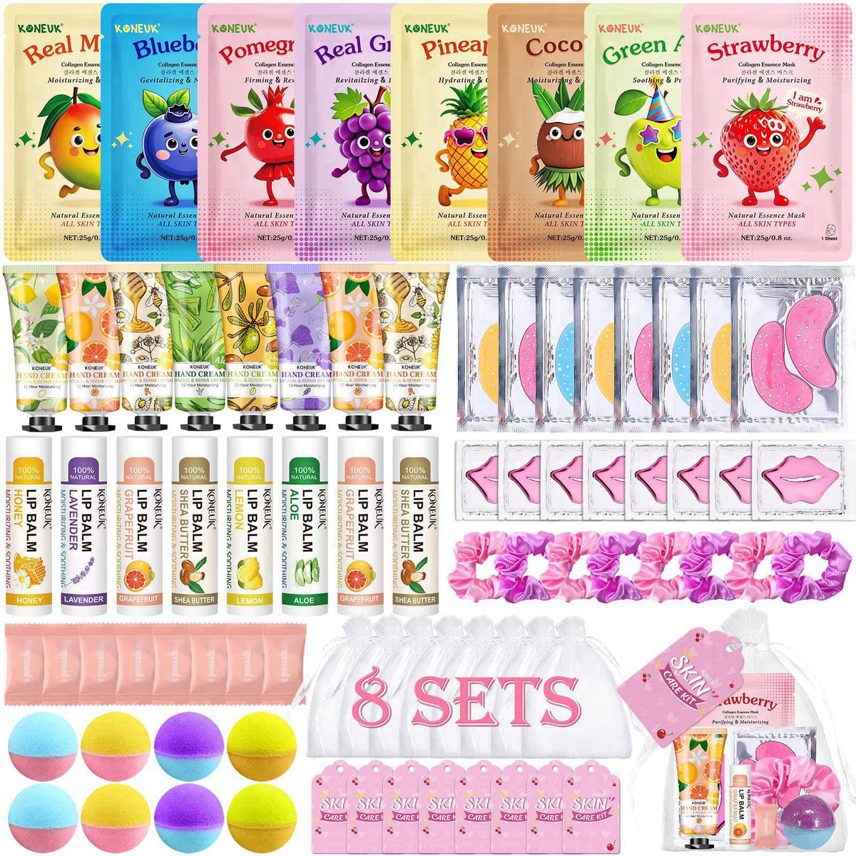KONEUK 80PCS Spa Party Supplies for Girls, Sleepover & Spa Birthday Party Supplies – product photo (Masks)