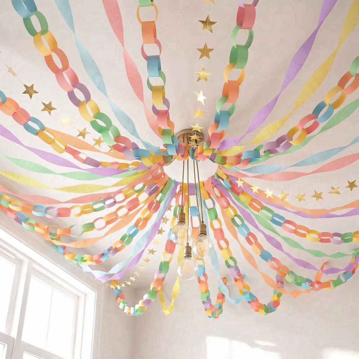 Taobary Paper Chain Garland Pastels Paper Streamers, 600, Same Size – product photo (Garlands)