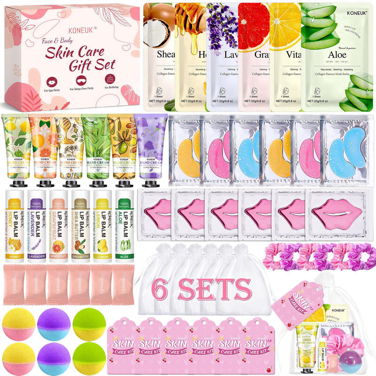 KONEUK 60PCS Spa Party Supplies for Girls, Sleepover Party Supplies for Women – product photo (Masks)