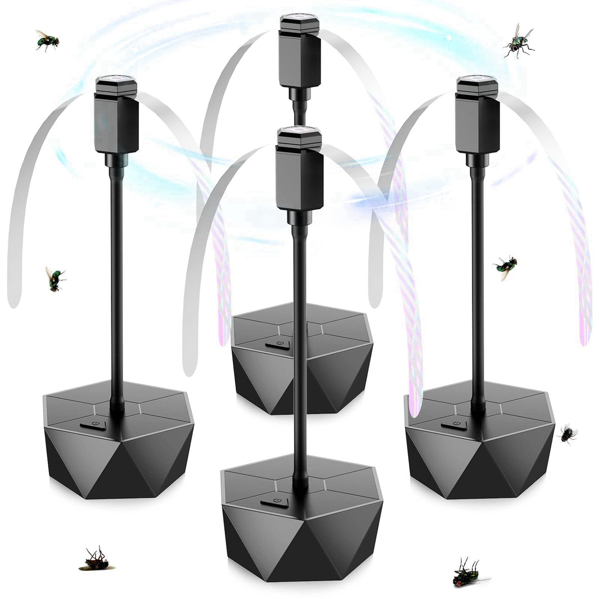 PIMAG Fly Fans for Tables, Fly Repellent Fan Outdoor Indoor Keep Flies Away, Fly Repellent Fans for Tables with Holograp