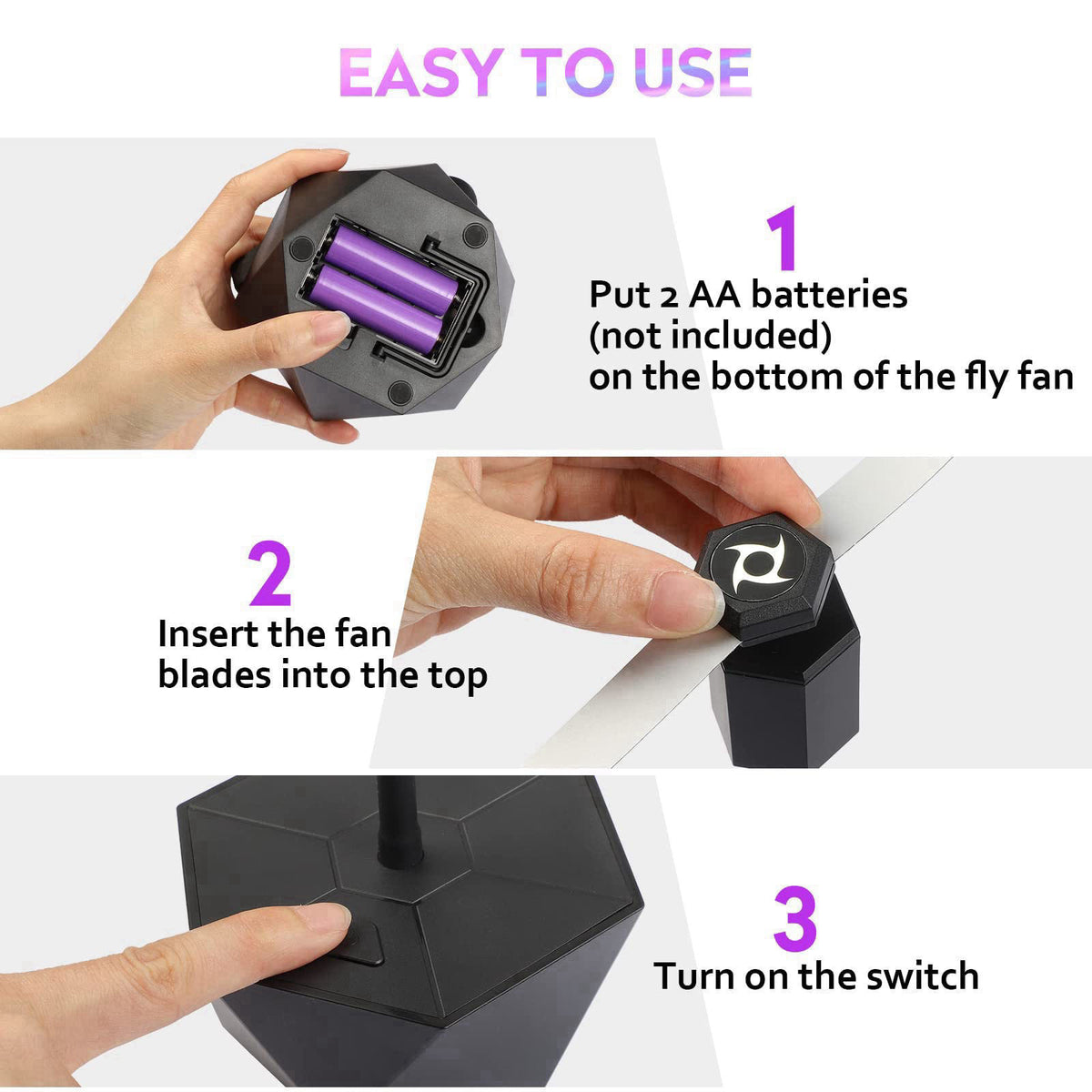 PIMAG Fly Fans for Tables, Fly Repellent Fan Outdoor Indoor Keep Flies Away, Fly Repellent Fans for Tables with Holograp