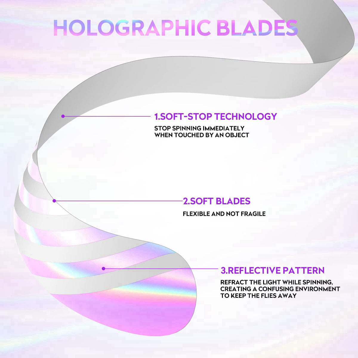 PIMAG Fly Fans for Tables, Fly Repellent Fan Outdoor Indoor Keep Flies Away, Fly Repellent Fans for Tables with Holograp
