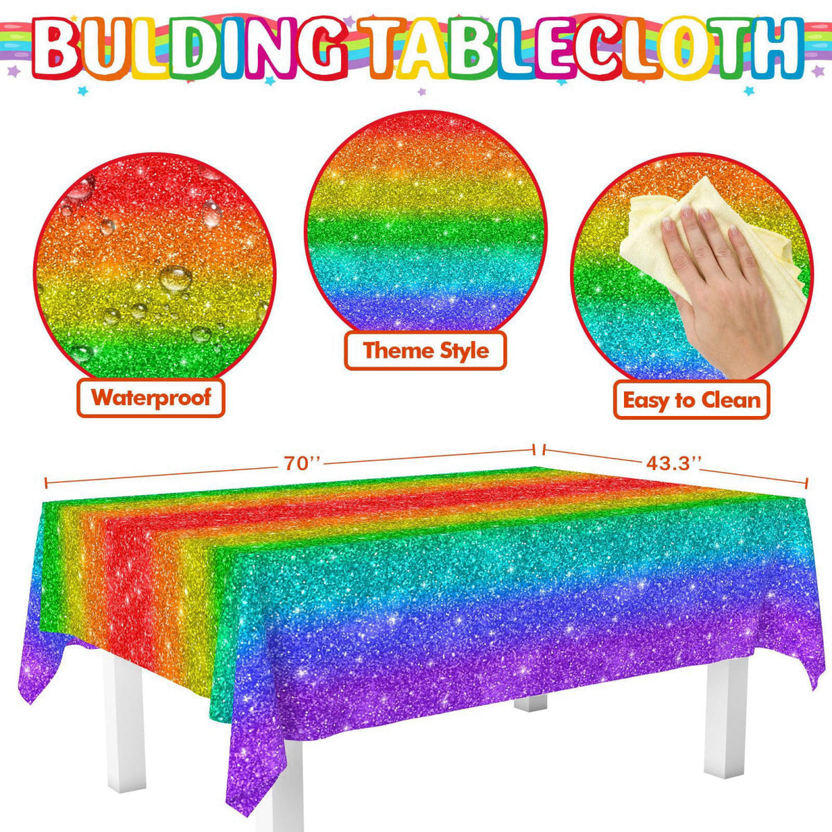 DMIGHT Rainbow Birthday Party Supplies Rainbow Theme Party Decorations for Boy, Include Tablecloth Banner Plate Napkin C