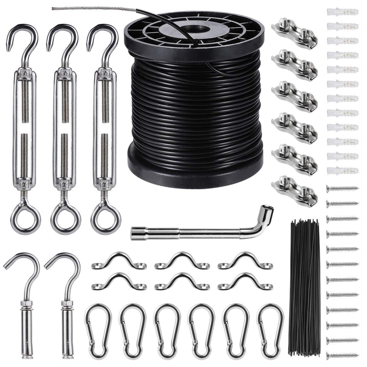BESTNEWLL Outdoor String Light Hanging Kit Includ 164 FT Nylon Rope Cable – product photo (String Lights)