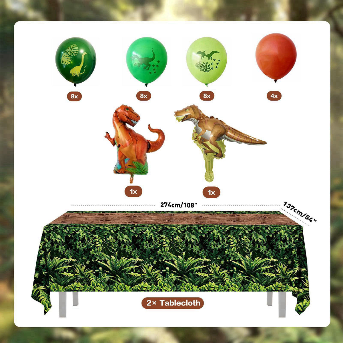 JVORFDG 208pcs Dinosaur Birthday Decorations Plates Napkins Party Supplies – packaging and label