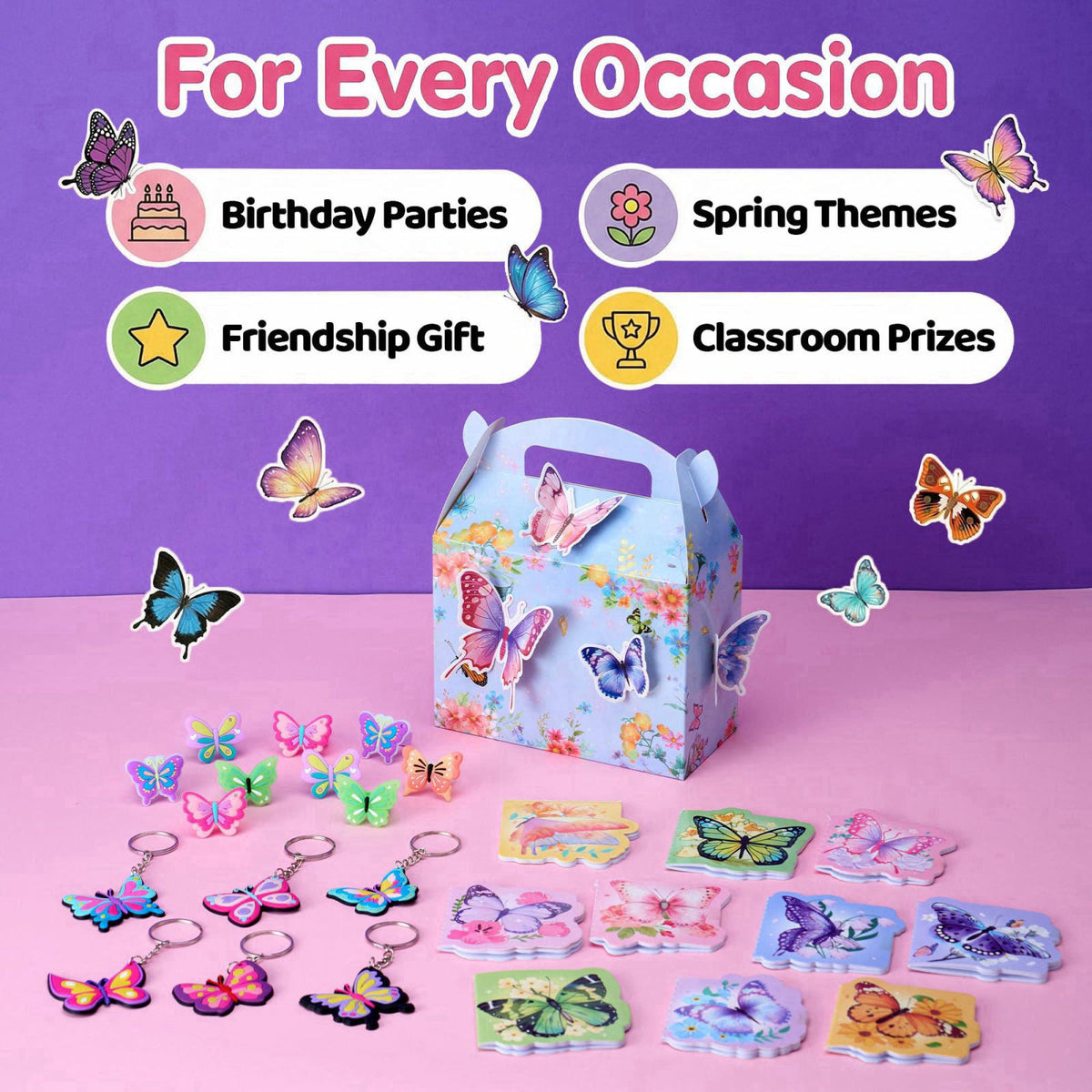 DMIGHT Butterfly Party Favors Fairy Birthday Party Supplies for Girls Kid Toy Gift Prize Goodie Bag Stuffer Butterfly De