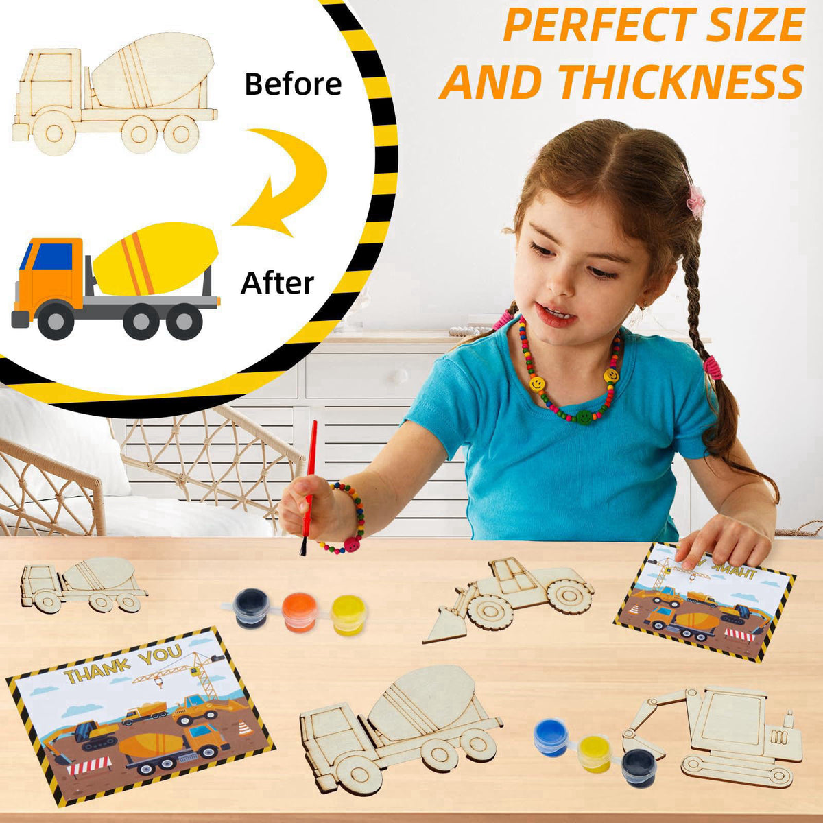 Bafeil 24 Set Football Party Favors Wooden Painting Crafts Kit Sports Theme – close-up detail in Football party favors