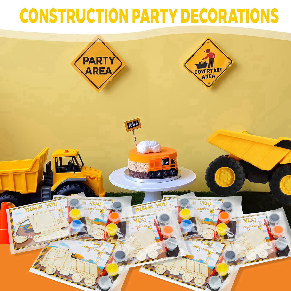 Bafeil 24 Set Football Party Favors Wooden Painting Crafts Kit Sports Theme – full view