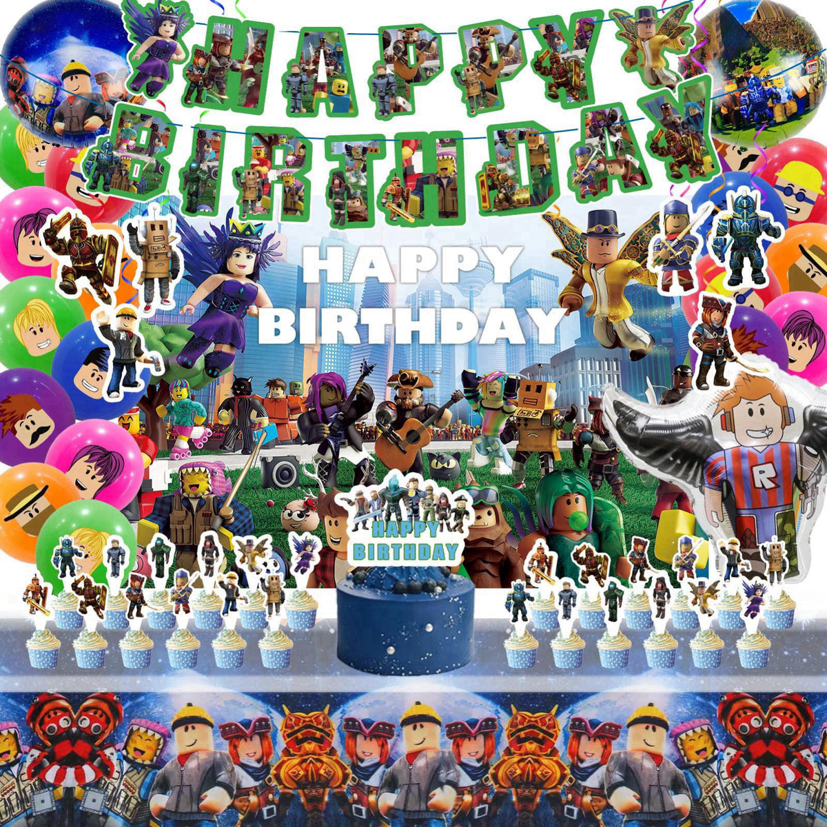 LENEYIZIE Birthday Party Decorations - Theme Children's Party Supplies Included Happy Birthday Banner, Backdrop, Hanging