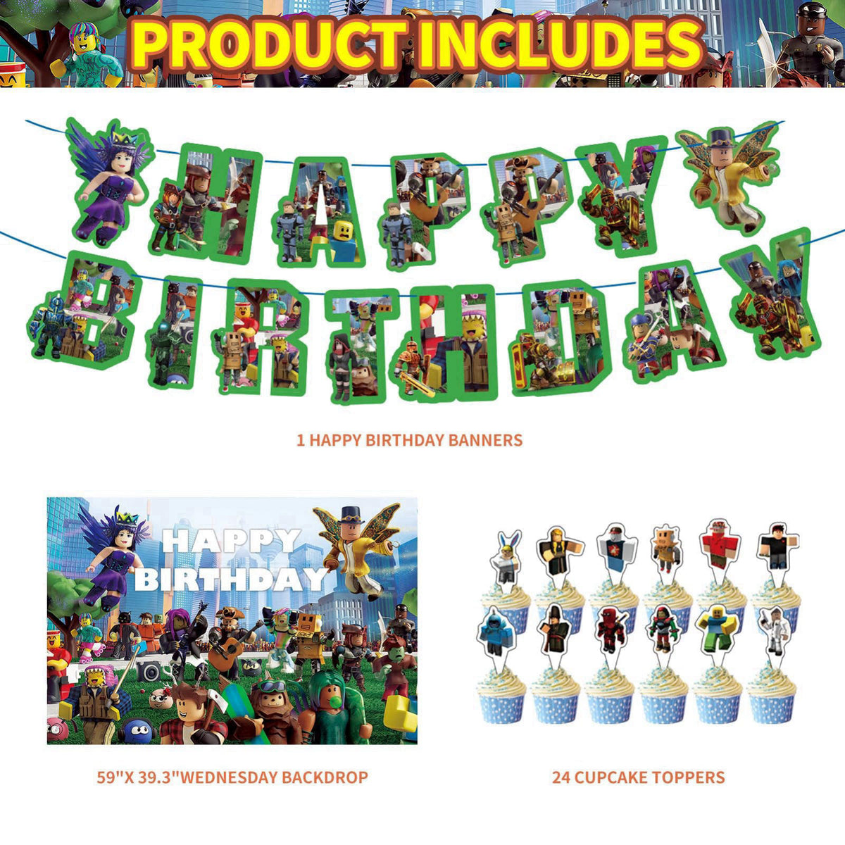 LENEYIZIE Birthday Party Decorations - Theme Children's Party Supplies Included Happy Birthday Banner, Backdrop, Hanging