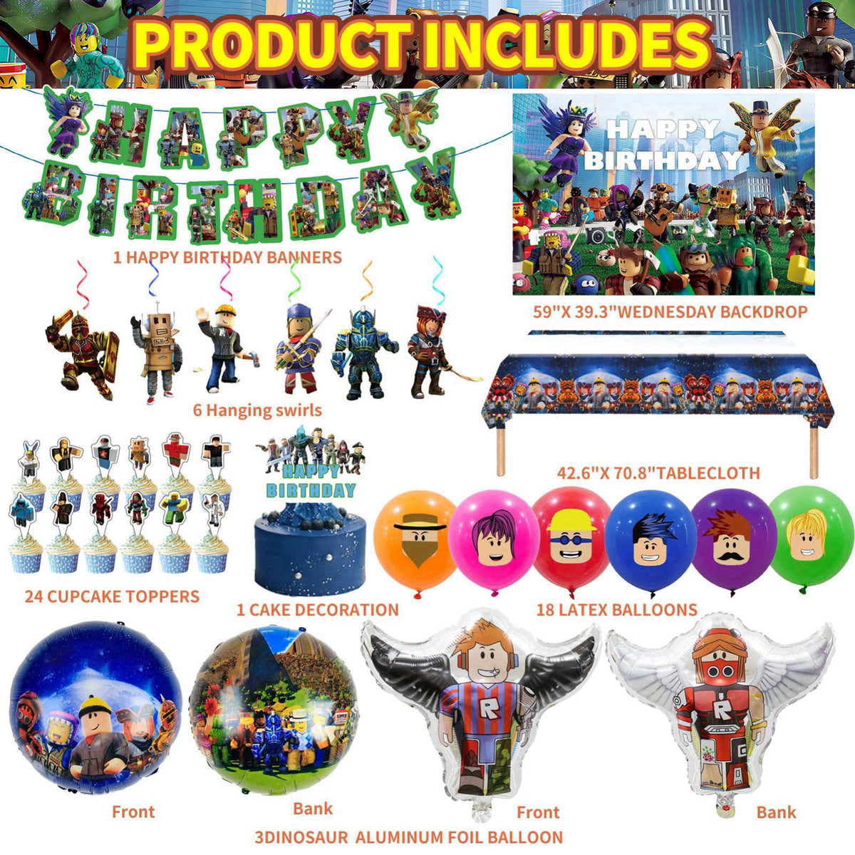 LENEYIZIE Birthday Party Decorations - Theme Children's Party Supplies Included Happy Birthday Banner, Backdrop, Hanging