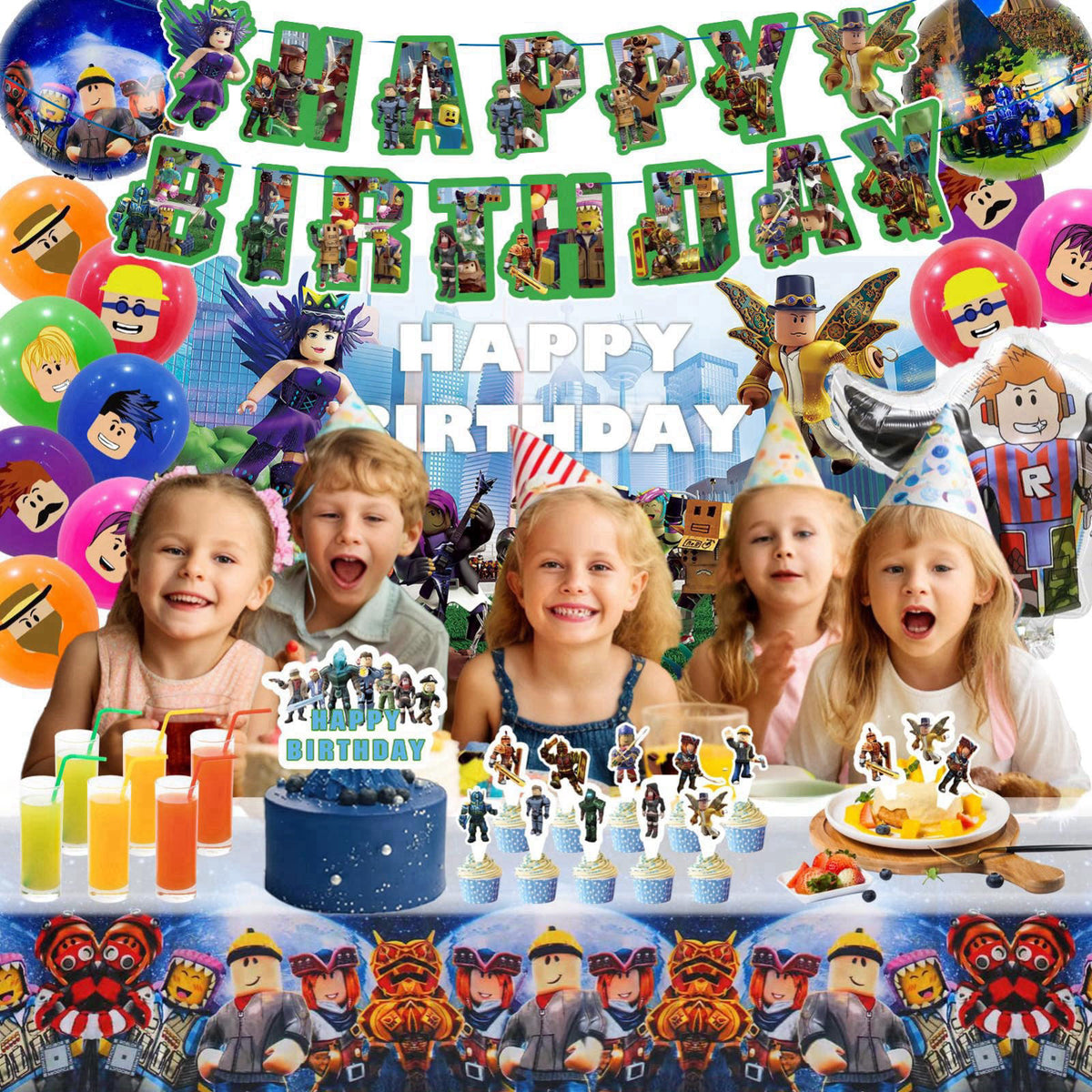 LENEYIZIE Birthday Party Decorations - Theme Children's Party Supplies Included Happy Birthday Banner, Backdrop, Hanging