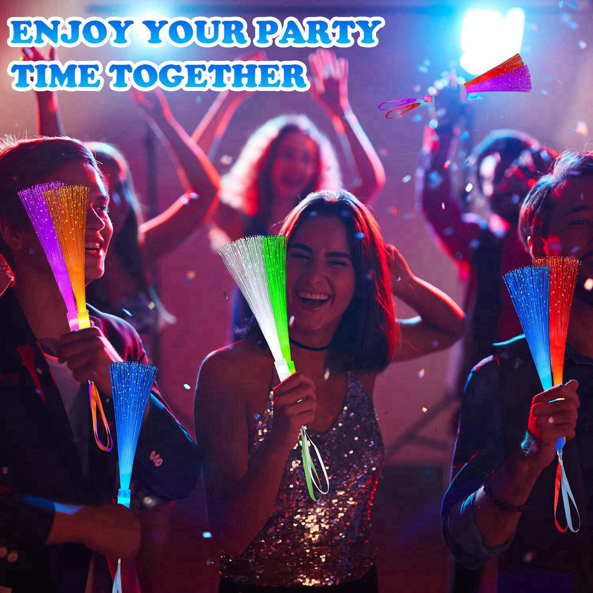 Wondrus Halloween Glow Fiber Optic Lights Bulk-24 Pcs,Light Up Party Favors for Kid – full view