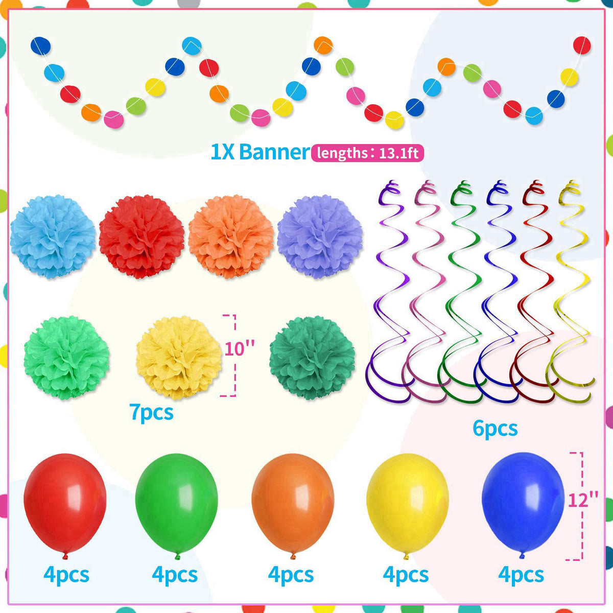 Miucat Happy Birthday Decorations - 156pc Birthday Party Supplies Set with Birthday Plates and Napkins, Happy Birthday B