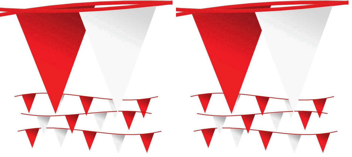 Electro Tape Pennant Banner Flags - OSHA 500lb Rated Safety Rooftop Flagging Barrier Traffic Party & Events - 105ft Stra