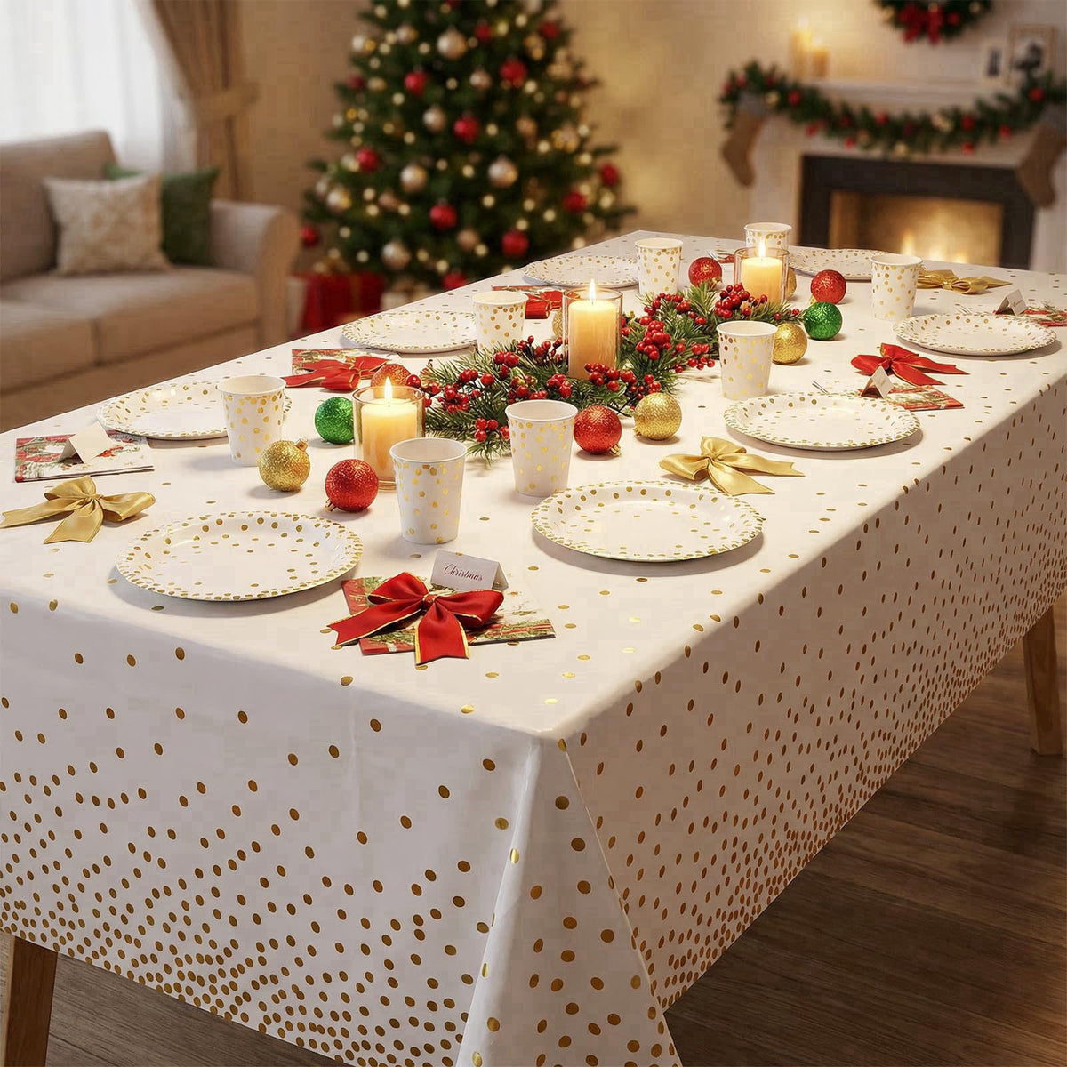 hapray Rose Gold Plates, 201 Pcs Disposable Dinnerware Set for 50 Guests – full view