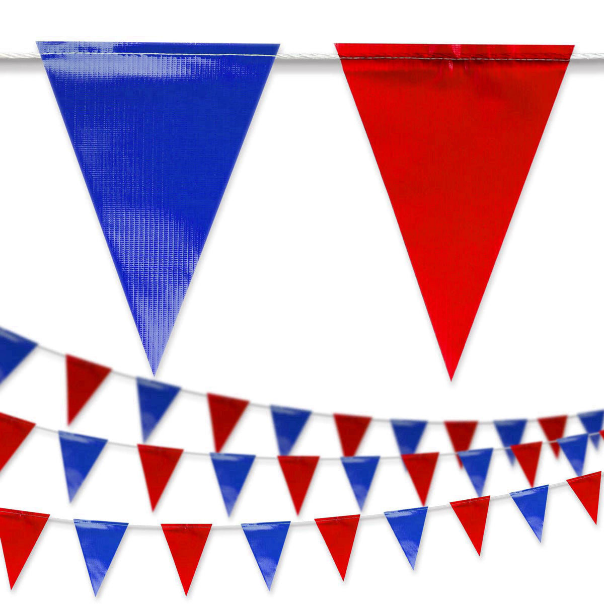 NACARUM Blue & Yellow Pennant Banner Flags | Heavy-Duty Outdoor | OSHA 500lb Rated | Strand Fade Resistant 【102FT】 – bac