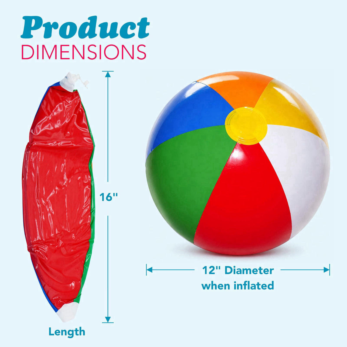 4E's Novelty 24 Pack -16 Inch Inflatable Beach Balls Bulk 24 - Birthday Pool Party Favors for Kids, Summer Goodie Bags E