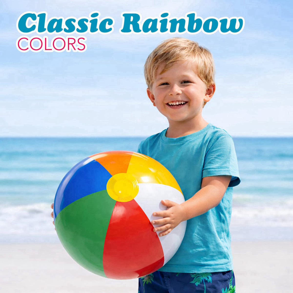 4E's Novelty 24 Pack -16 Inch Inflatable Beach Balls Bulk 24 - Birthday Pool Party Favors for Kids, Summer Goodie Bags E