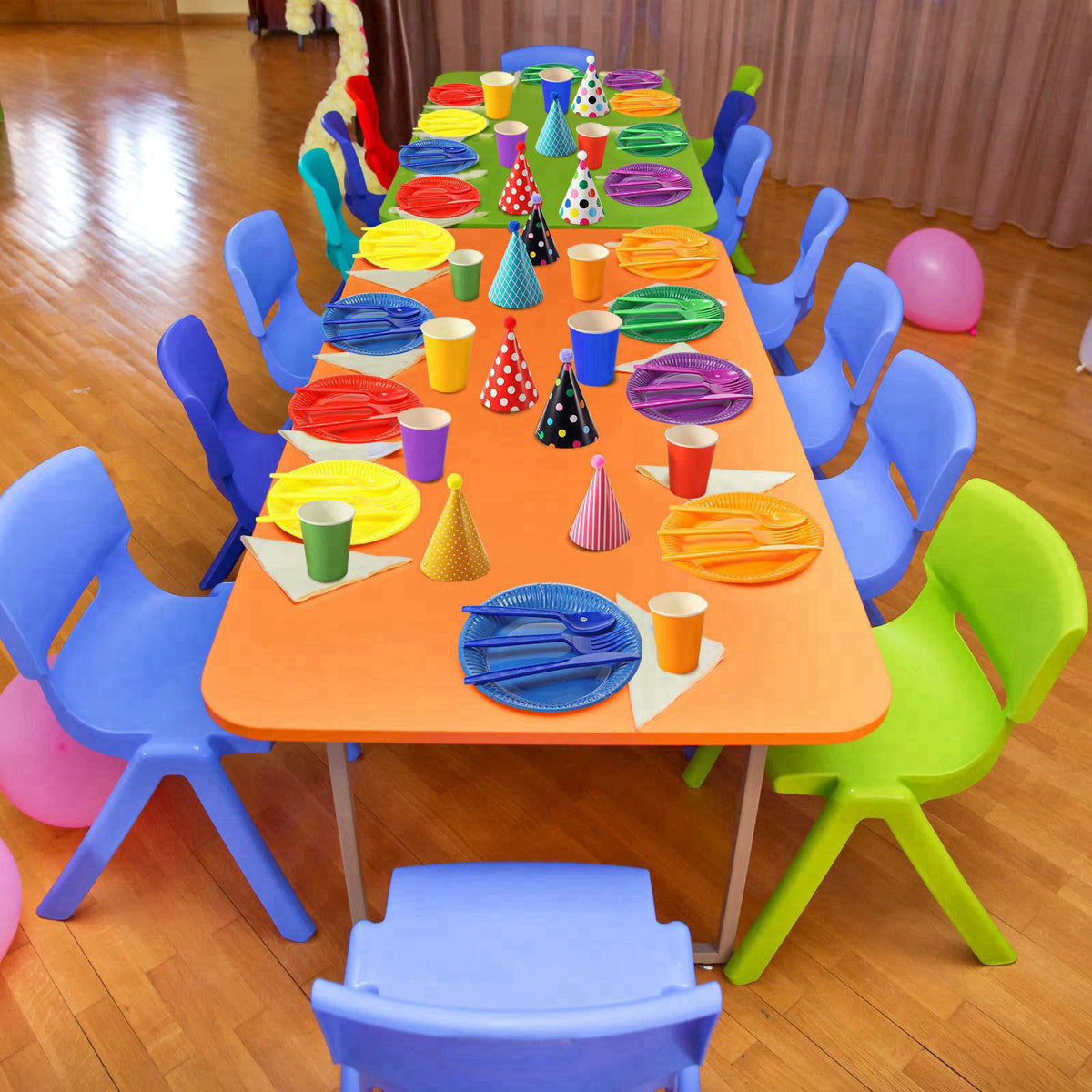 Teenyyou 180 Pcs Kids Birthday Party Supplies Serves 30 Include Birthday Cone Hats Rainbow Paper Plates Cups Plastic Cut